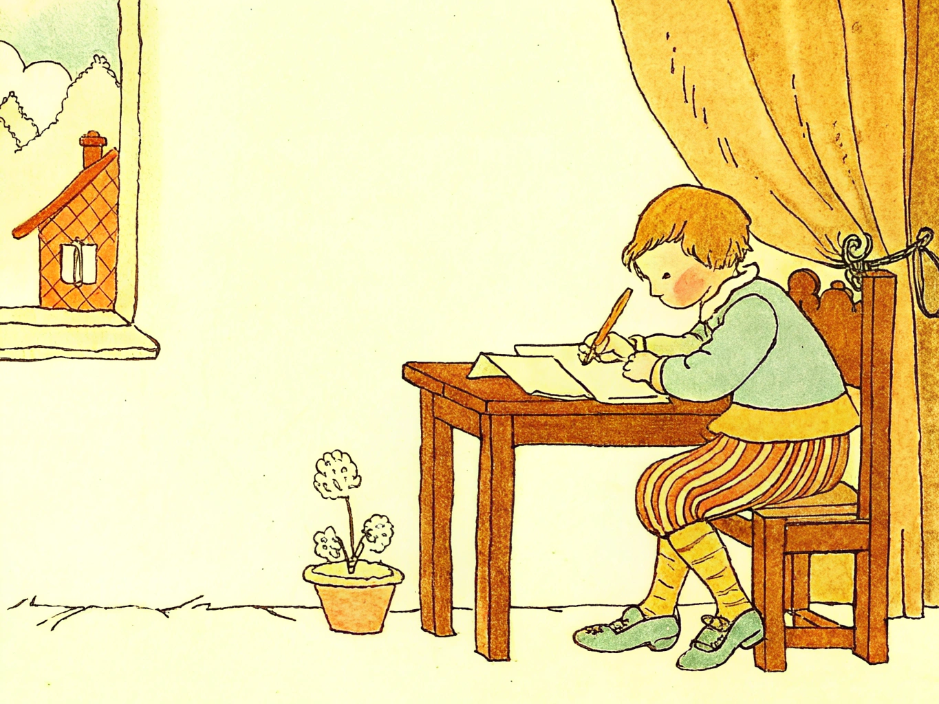 Student taking a pretest